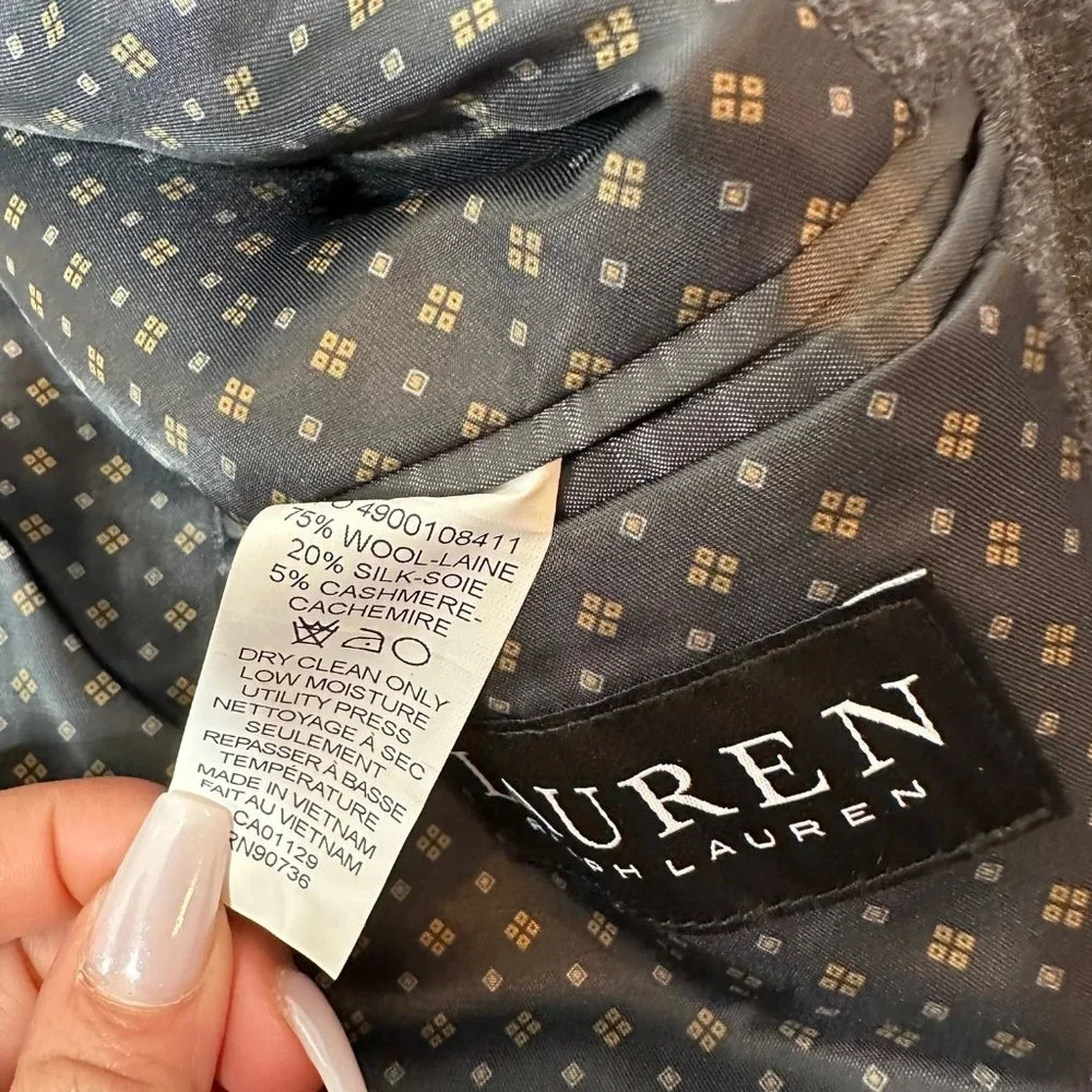 Lauren Ralph Lauren Men's‎ Blazer Lacrosse Grey 42Long Wool, Silk, Cashmere $450